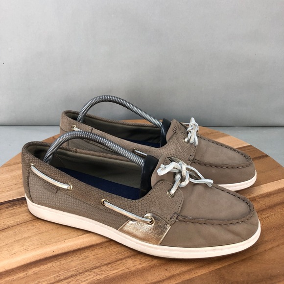 Sperry Coastfish Boat Shoes Womens 11 Brown Leather Lace Up Casual Sneakers - Picture 1 of 8